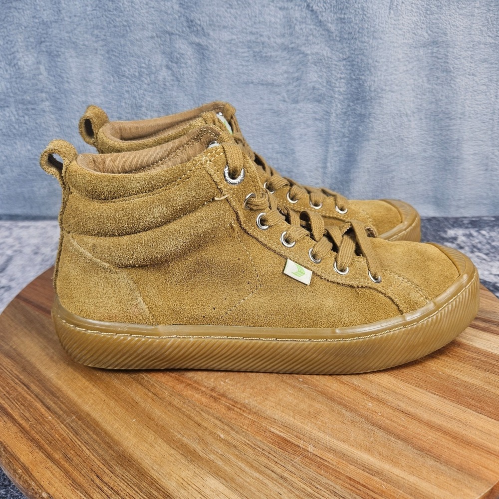 Cariuma OCA High Shoes Womens Size 7 Brown Camel Suede High Top Sneakers Lace Up